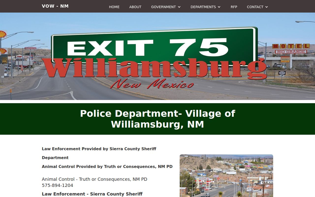 Williamsburg official police and law-enforcement contact page